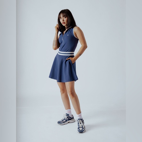 Chic Navy Sleeveless Mini Dress - Picture 1 of 11